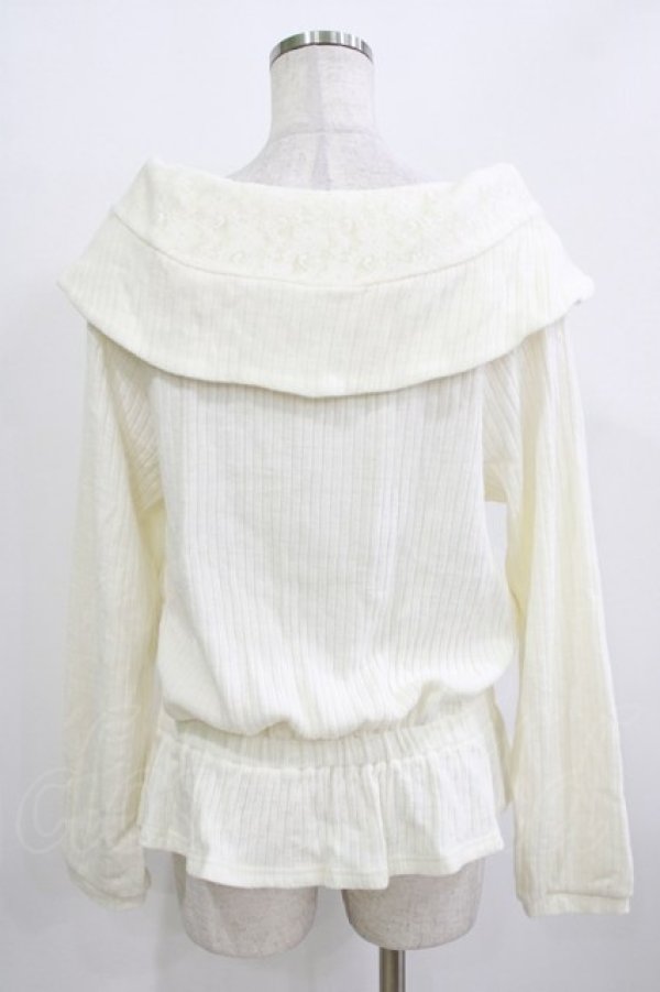 画像3: axes femme / 襟刺繍オフショルプルオーバー M オフ H-25-12-23-1058-AX-TO-NS-ZH (3)