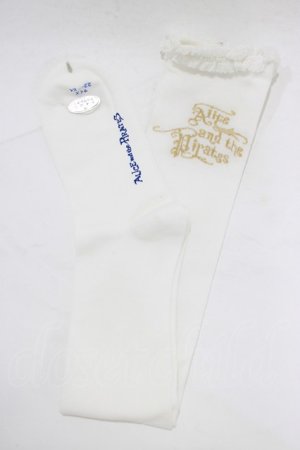 画像: ALICE and the PIRATES / A/Pロゴ小レースオーバーニーソックス  オフ白 H-25-12-23-1062-PA-ZA-NS-ZH
