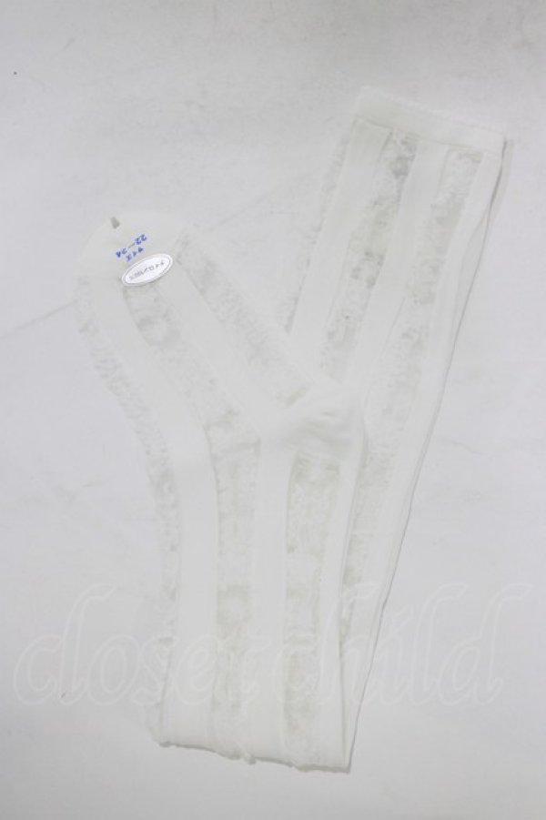 画像1: ALICE and the PIRATES / A/Pストライプロゴシールスーオーバーニーソックス  オフ白 H-25-12-23-1064-PA-ZA-NS-ZH (1)