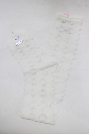 画像: BABY,THE STARS SHINE BRIGHT / BABYダイヤ柄シースルーオーバーニーソックス  オフ白 H-25-12-23-1066-BA-ZA-NS-ZH