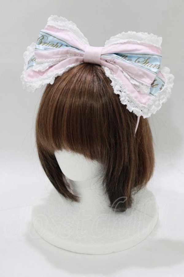 画像1: BABY,THE STARS SHINE BRIGHT / ねこくみゃちゃんからのPresent Ribbonカチューシャ  ピンク H-25-12-23-1072-BA-AC-NS-ZH (1)