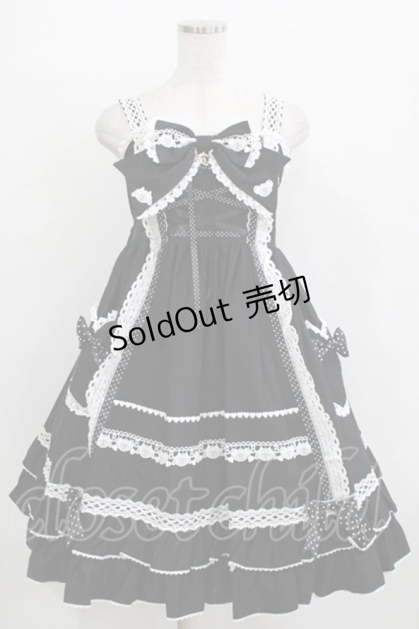 画像1: BABY,THE STARS SHINE BRIGHT / くみゃちゃんのHeart Sugar Decorationジャンパースカート Free ブラック H-25-12-23-1010-BA-OP-NS-ZH (1)