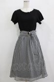 画像1: axes femme / ベルト付ドッキングワンピース M ブラック/ギンガム H-25-12-23-1014-AX-OP-NS-ZH (1)