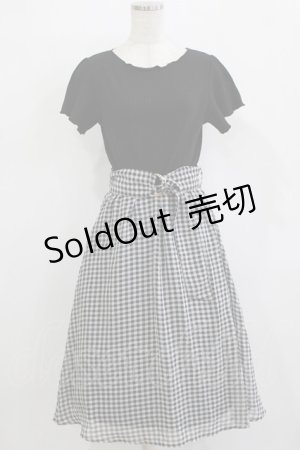 画像: axes femme / ベルト付ドッキングワンピース M ブラック/ギンガム H-25-12-23-1014-AX-OP-NS-ZH