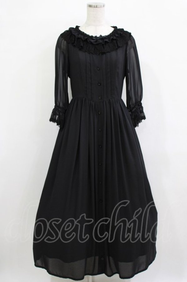 画像1: Innocent World / カトリーヌワンピース M ブラック H-25-12-23-1016-IW-OP-NS-ZH (1)