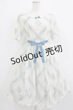 画像: Innocent World / フラワーチュールワンピース M 生成り/ブルー H-25-12-23-1017-IW-OP-NS-ZH