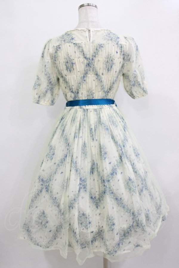 画像3: Innocent World / フラワーチュールワンピース M 生成り/ブルー H-25-12-23-1017-IW-OP-NS-ZH (3)