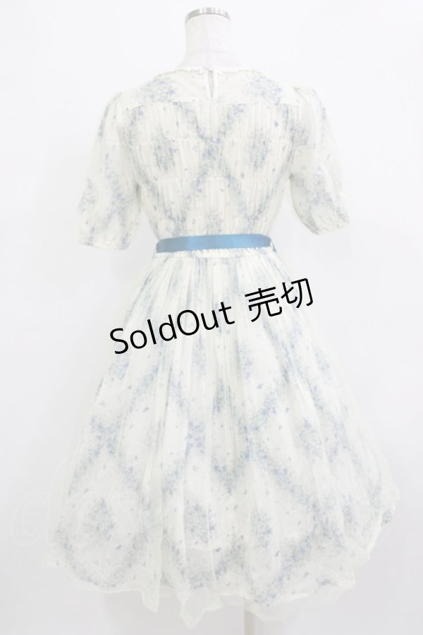 画像3: Innocent World / フラワーチュールワンピース M 生成り/ブルー H-25-12-23-1017-IW-OP-NS-ZH (3)