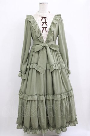 画像: axes femme kawaii / クラシカルフリルロングワンピ M グリーン H-25-12-23-1020-AX-OP-NS-ZH