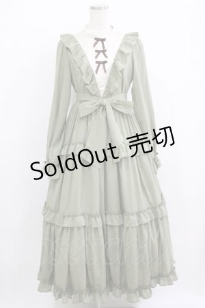 画像: axes femme Kawaii / クラシカルフリルロングワンピ M グリーン H-25-12-23-1020-AX-OP-NS-ZH