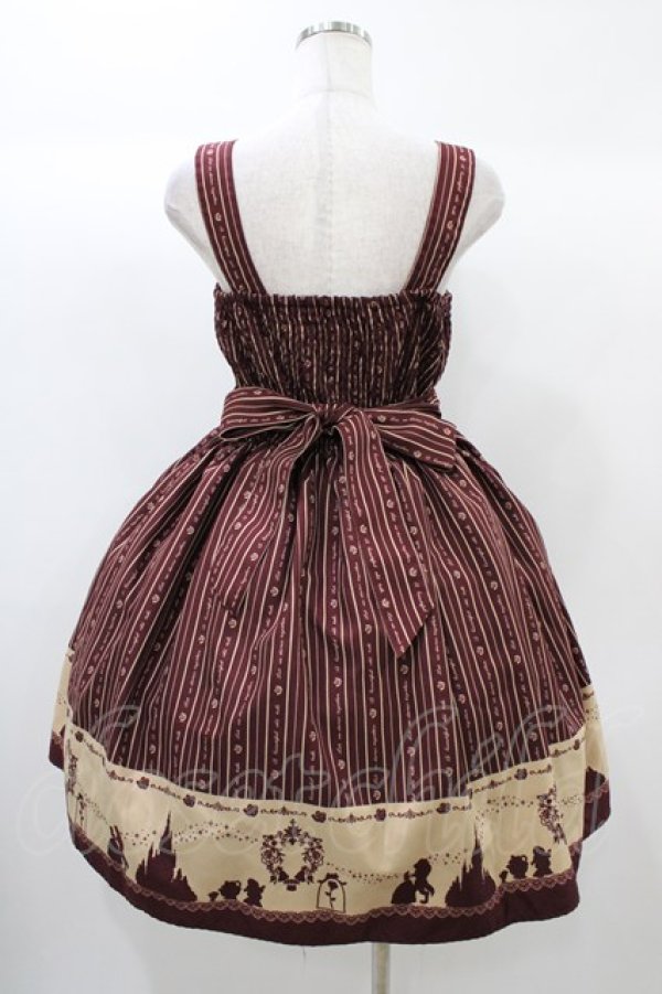 画像2: axes femme / ディズニーコレクション~美女と野獣~シルエット柄キャミワンピース M ワイン H-25-12-24-031-AX-OP-NS-ZH (2)