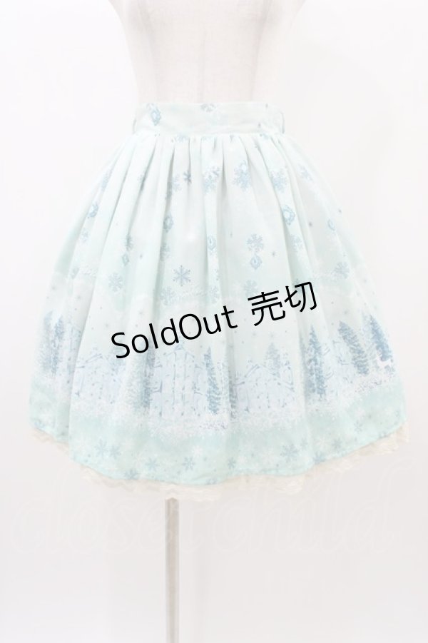 画像1: axes femme POETIQUE / 刺繍入り雪柄ミドルスカート M ミント H-25-12-24-034-AX-SK-NS-ZH (1)