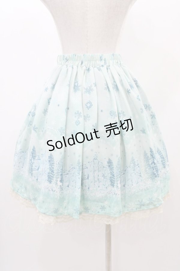 画像2: axes femme POETIQUE / 刺繍入り雪柄ミドルスカート M ミント H-25-12-24-034-AX-SK-NS-ZH (2)