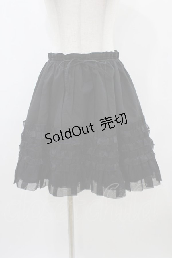 画像1: metamorphose / オーガンジーフリルパニエ Free ブラック H-25-12-24-040-ME-SK-NS-ZH (1)