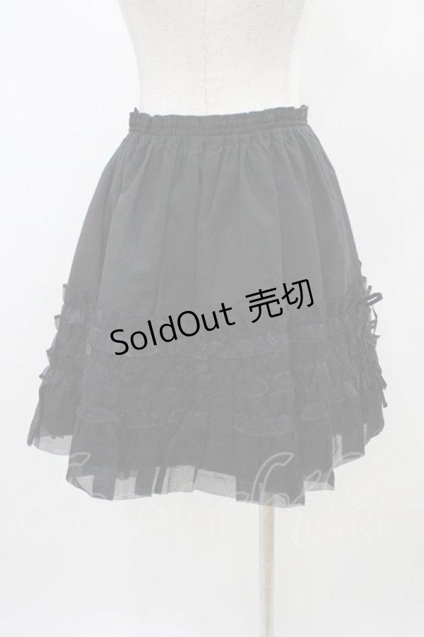 画像2: metamorphose / オーガンジーフリルパニエ Free ブラック H-25-12-24-040-ME-SK-NS-ZH (2)