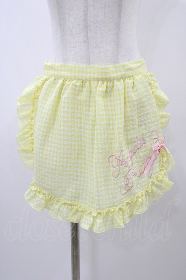 画像1: Angelic Pretty / オリジナルロゴギンガムフリルエプロン Free イエロー H-25-12-24-042-AP-SK-NS-ZH (1)