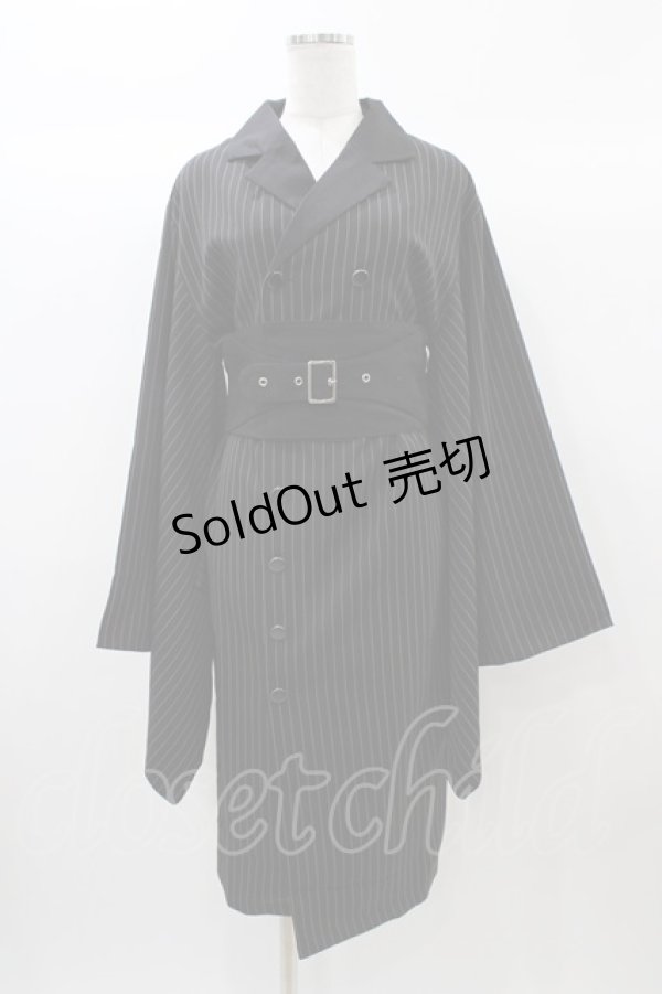 画像1: Favorite / テーラー襟着物袖タイトワンピース Free ブラック H-25-12-24-043-LO-OP-NS-ZH (1)