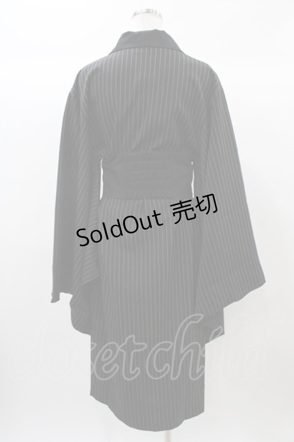 画像2: Favorite / テーラー襟着物袖タイトワンピース Free ブラック H-25-12-24-043-LO-OP-NS-ZH (2)