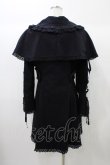 画像2: metamorphose / 刺繍入りケープ付スプリングコート Free ブラック H-25-12-24-049-ME-CO-NS-ZH (2)