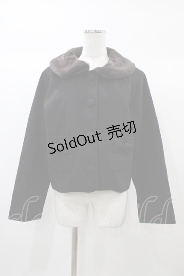 画像1: m petit by misako / AM*ファーエリショートJK M ブラック H-25-12-24-050-LO-CO-NS-ZH (1)