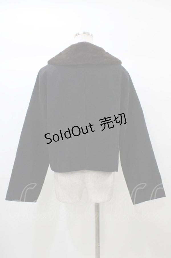 画像2: m petit by misako / AM*ファーエリショートJK M ブラック H-25-12-24-050-LO-CO-NS-ZH (2)