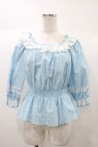 画像1: Angelic Pretty / Resortブラウス（ギンガム） Free サックス H-25-12-24-052-AP-BL-NS-ZH (1)