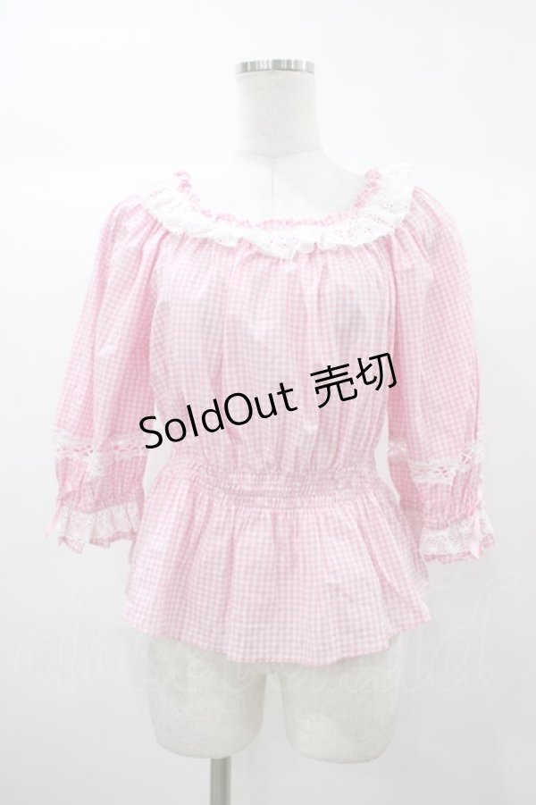 画像1: Angelic Pretty / Resortブラウス（ギンガム） Free ピンク H-25-12-24-053-AP-BL-NS-ZH (1)