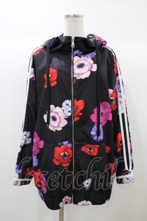 画像: ぽっぷこーんミュージアム / 志島とひろ様がデザイン『アネモネビビットプリント ビッグパーカー』 Free ブラック H-25-12-24-057-0-JA-NS-ZH