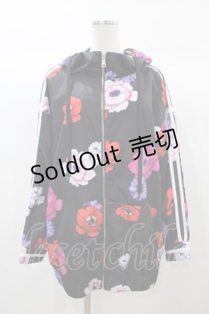 画像: ぽっぷこーんミュージアム / 志島とひろ様がデザイン『アネモネビビットプリント ビッグパーカー』 Free ブラック H-25-12-24-057-0-JA-NS-ZH