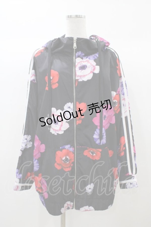 画像1: ぽっぷこーんミュージアム / 志島とひろ様がデザイン『アネモネビビットプリント ビッグパーカー』 Free ブラック H-25-12-24-057-0-JA-NS-ZH (1)