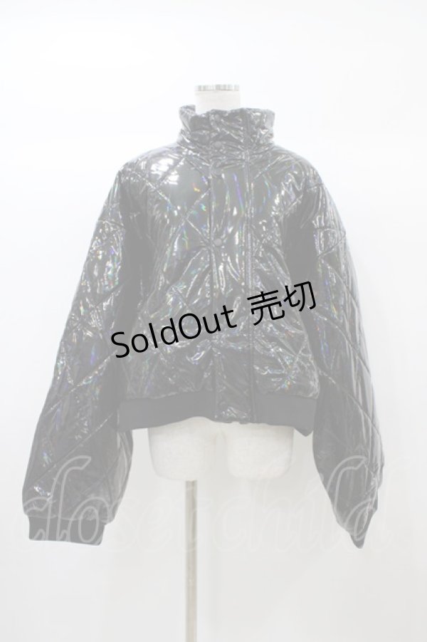 画像1: Favorite / さろきちさんコラボグッズ エナメル ・キルティング・ブルゾン Free ブラック H-25-12-24-059-LO-JA-NS-ZH (1)