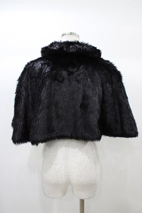 画像2: metamorphose / フェイクファーミニマント Free ブラック H-25-12-24-060-ME-JA-NS-ZH (2)