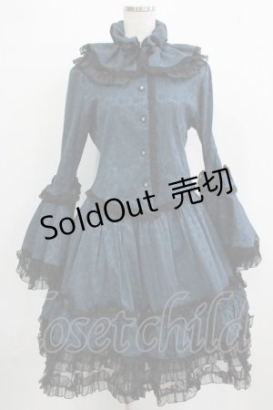 画像: MARBLE / ジャガード姫袖ブラウス＆スカート  ターコイズ H-25-12-24-1001-GO-OP-KB-ZH