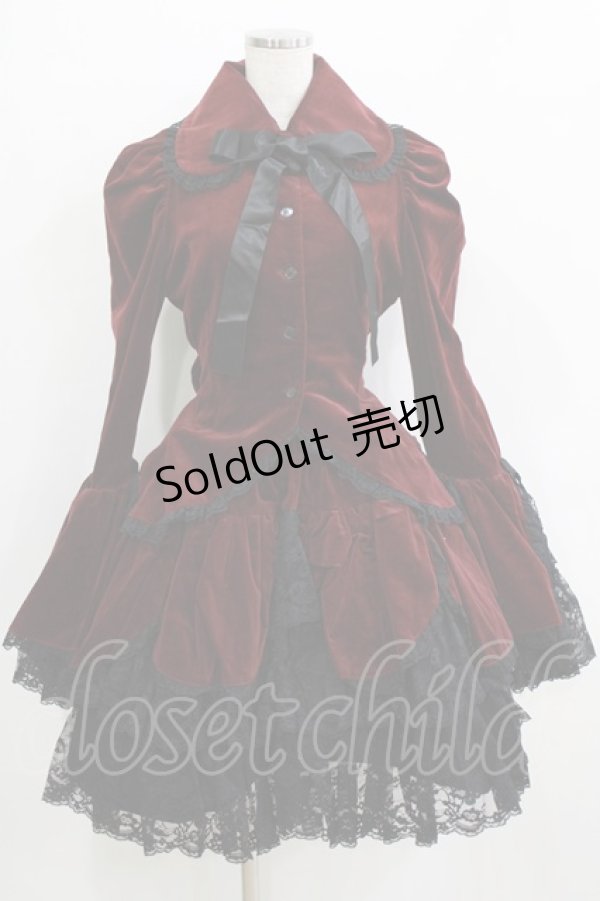 画像1: VISIBLE / レースフリル別珍ジャケット＆スカート  ボルドー H-25-12-24-1002-GO-JA-KB-ZH (1)