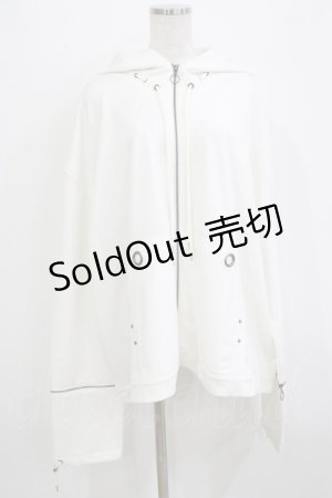 画像: Ozz conte / 刺繍ZIPパーカー  白 H-25-12-24-1020-OO-TO-KB-ZH