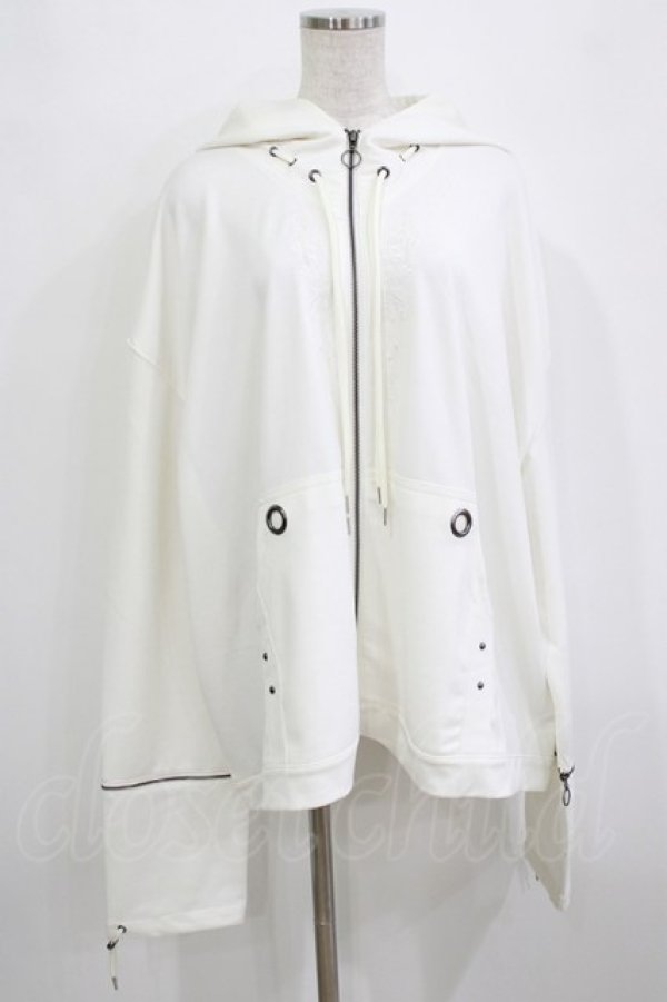 画像1: Ozz conte / 刺繍ZIPパーカー  白 H-25-12-24-1020-OO-TO-KB-ZH (1)