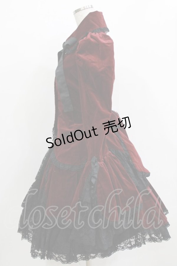 画像2: VISIBLE / レースフリル別珍ジャケット＆スカート  ボルドー H-25-12-24-1002-GO-JA-KB-ZH (2)