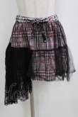 画像1: MINT NeKO / バブルネコチェックチュールレイヤードスカート  ピンク×ブラック H-25-12-24-1023-HN-SK-KB-ZH (1)