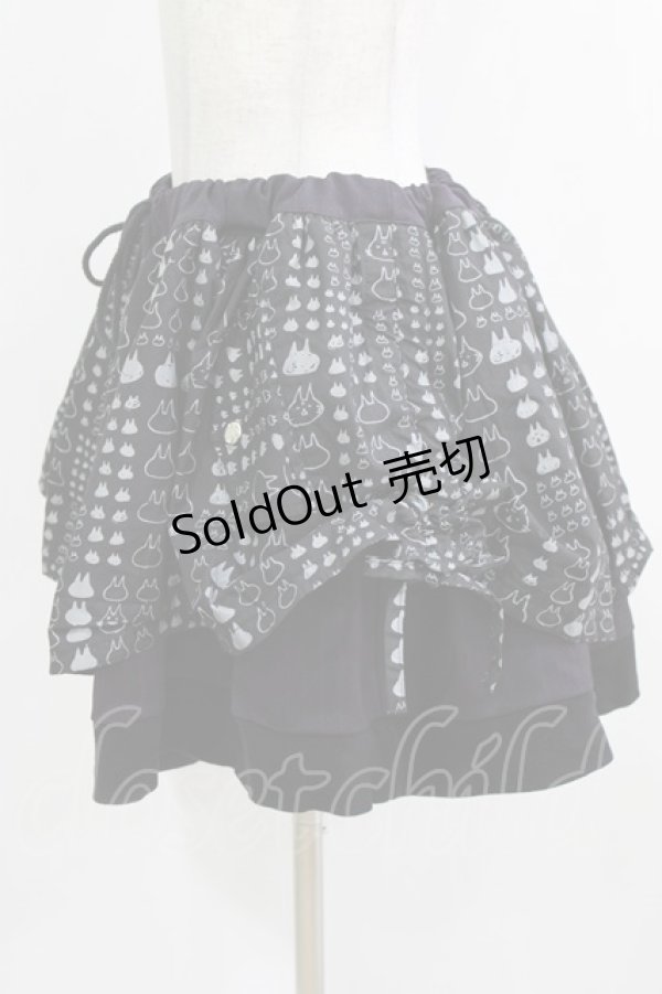 画像2: MINT NeKO / ZIPギャザースカート  黒×紫 H-25-12-24-1024-HN-SK-KB-ZH (2)