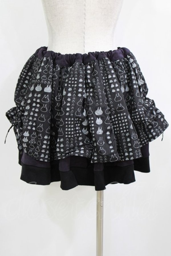 画像3: MINT NeKO / ZIPギャザースカート  黒×紫 H-25-12-24-1024-HN-SK-KB-ZH (3)