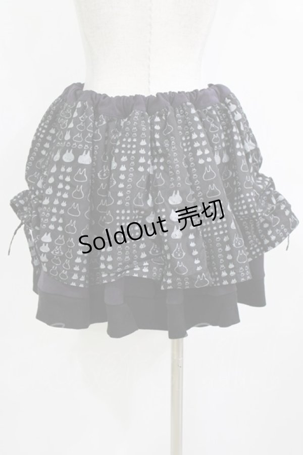 画像3: MINT NeKO / ZIPギャザースカート  黒×紫 H-25-12-24-1024-HN-SK-KB-ZH (3)