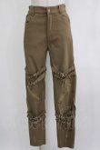 画像1: NieR Clothing / ベルトジップパンツ  カーキ H-25-12-24-1026-PU-PA-KB-ZH (1)