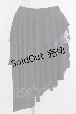 画像: NieR CLOTHING / インパン付きフリルスカート【彼岸花】  黒×紫 H-25-12-24-1027-PU-PA-KB-ZH