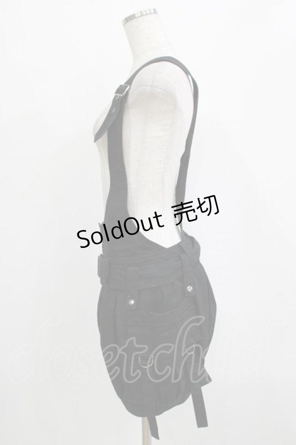 画像2: BPN / フラップベルト付きサロペットパンツ M 黒 H-25-12-24-1028-GO-OP-KB-ZH (2)