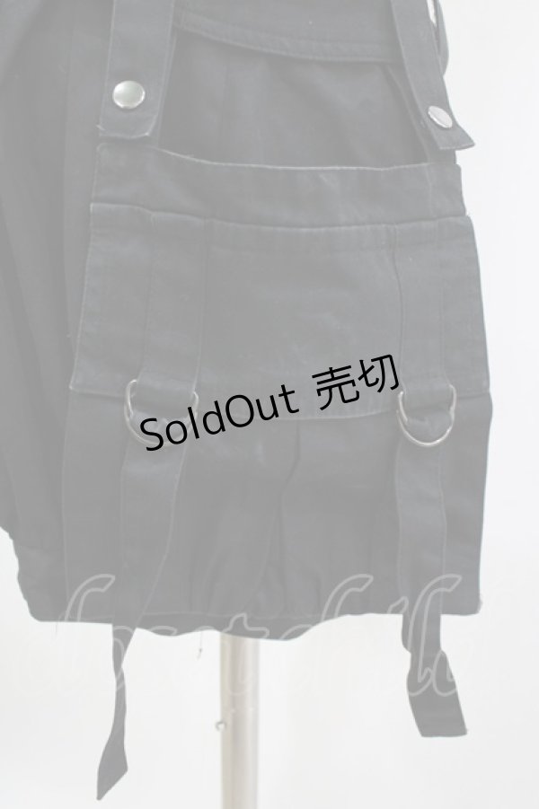 画像4: BPN / フラップベルト付きサロペットパンツ M 黒 H-25-12-24-1028-GO-OP-KB-ZH (4)