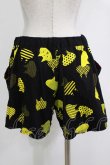 画像3: MINT NeKO / 総柄ショートパンツ  ブラック×イエロー H-25-12-24-1029-HN-PA-KB-ZH (3)
