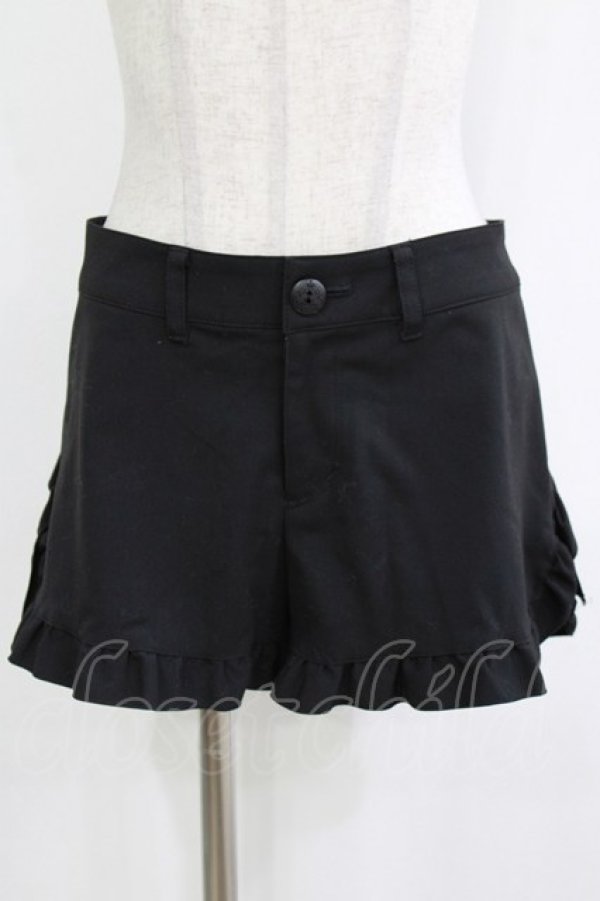 画像1: MIHO MATSUDA / フリルショートパンツ  ブラック H-25-12-24-1030-GO-PA-KB-ZH (1)