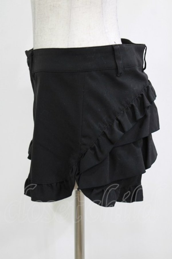 画像2: MIHO MATSUDA / フリルショートパンツ  ブラック H-25-12-24-1030-GO-PA-KB-ZH (2)