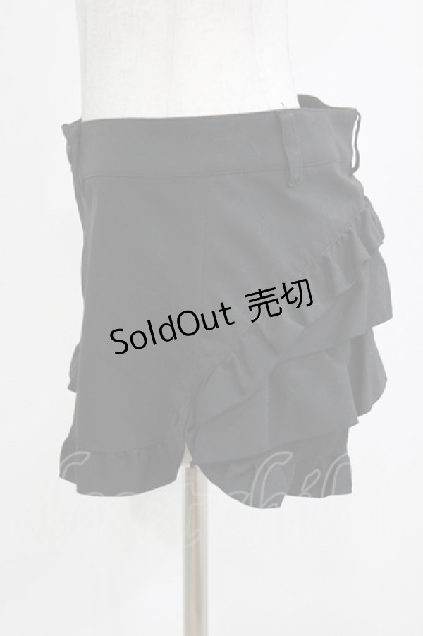 画像2: MIHO MATSUDA / フリルショートパンツ  ブラック H-25-12-24-1030-GO-PA-KB-ZT1228H (2)