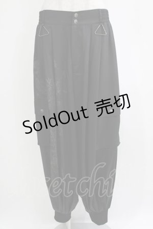 画像: Ozz conte / サイドポケットパンツ  ブラック H-25-12-24-1031-OO-PA-KB-ZH